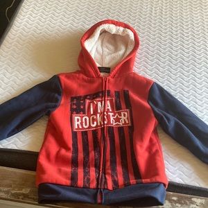 Old vintage jacket for kids fur inside for cold zíper super cute